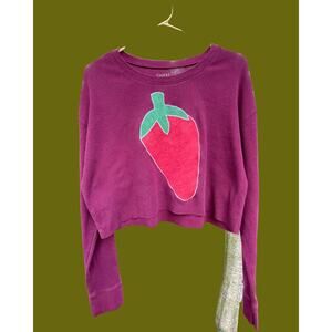 Kids XL (Women's Medium) Upcycled Strawberry Shirt